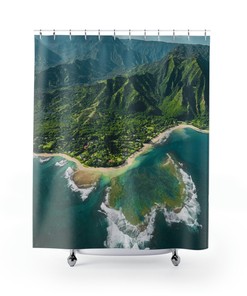 Island View Hawaii Shower Curtain For Beautiful Bathroom Decor