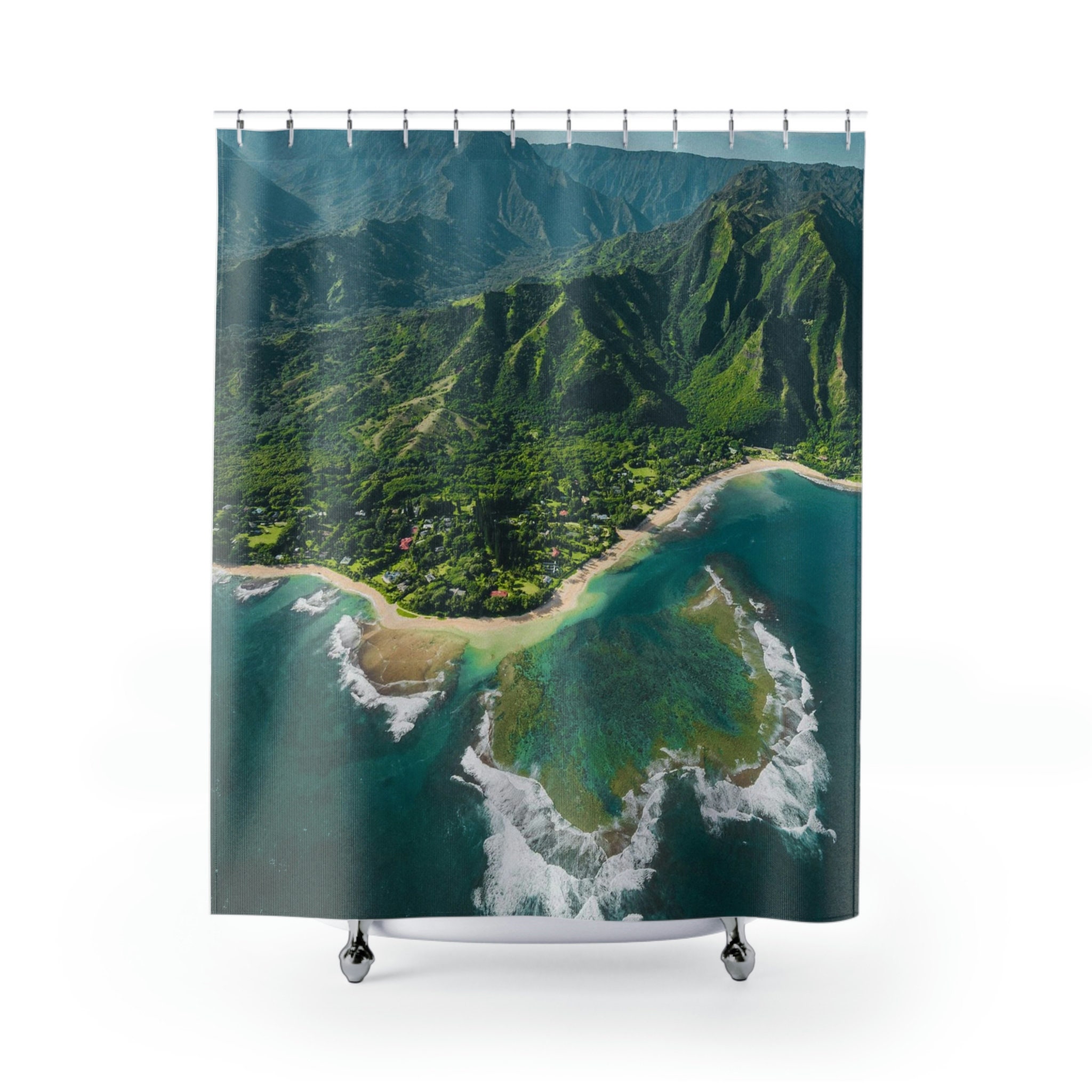 Island View Hawaii Shower Curtain For Beautiful Bathroom Decor