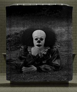 It Pennywise The Clown Scary Killer Halloween Shower Curtain For Bathroom Decor