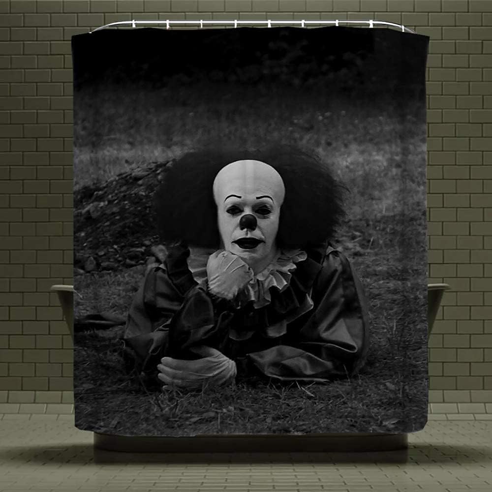 It Pennywise The Clown Scary Killer Halloween Shower Curtain For Bathroom Decor