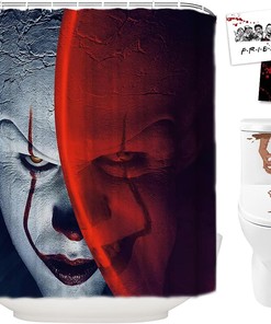 It Pennywise The Dancing Clown Scary Killer Halloween Shower Curtain For Bathroom Decoration