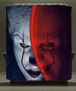 It Pennywise The Dancing Clown Scary Killer Halloween Shower Curtain For Bathroom Decoration