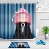 Jack Russell Dog Curly Hair Shower Curtain for Pet Lover's Bathroom