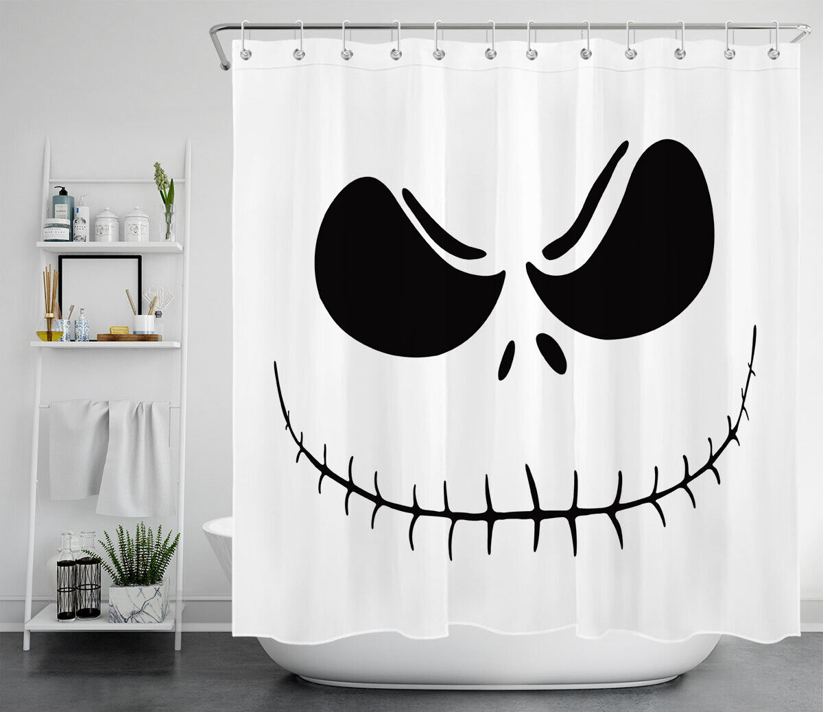 Jack Shower Curtain - Pumpkin King Halloween Bathroom Decor - Image 2