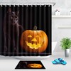 Jack-O-Lantern And Black Cat Halloween Shower Curtain - Fun And Festive 