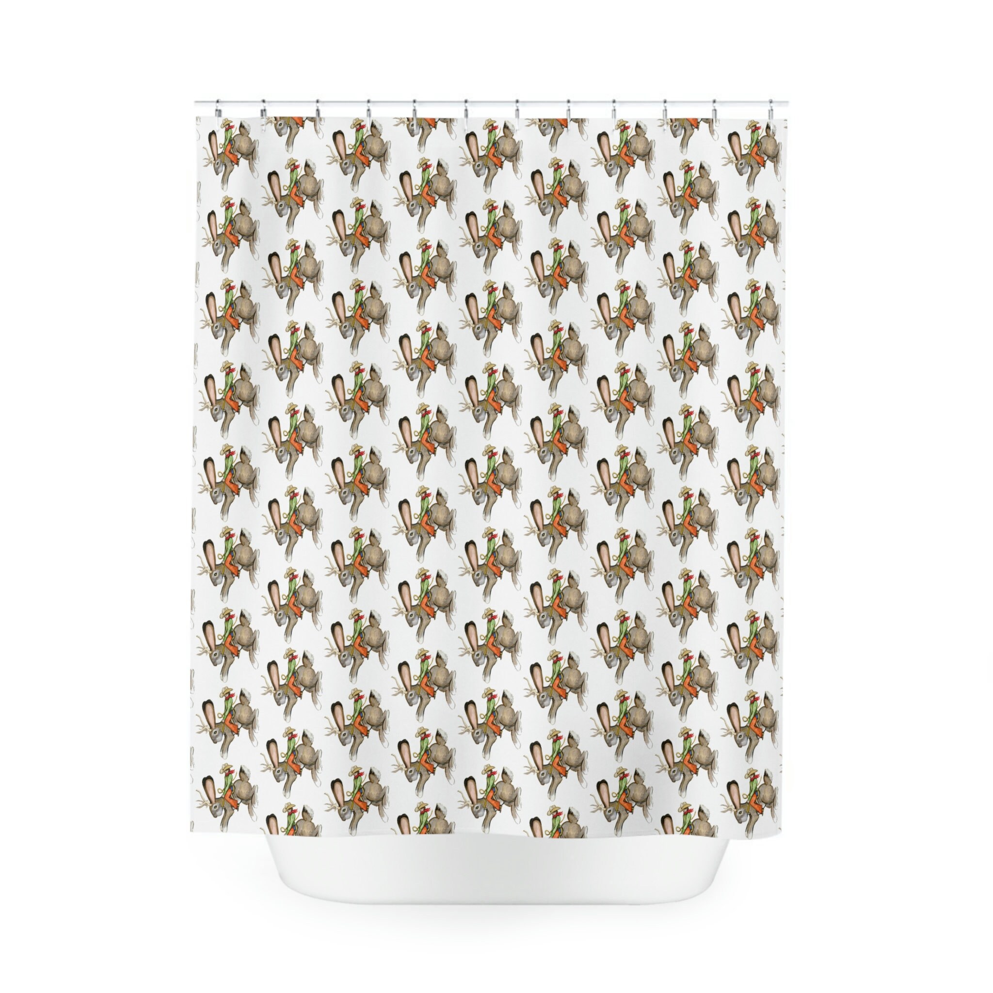 Jackalope Cowboy Shower Curtain for Western-Themed Bathroom Decor