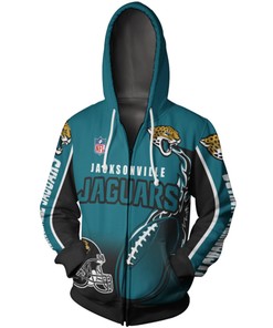 Jacksonville Jaguars 3D Zip Hoodie Cute Flame Balls Graphic Gifts For Fans - 3D Graphic Hoodies