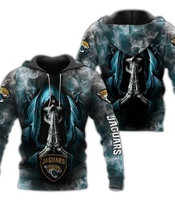 Jacksonville Jaguars 3D Zip Hoodie Death Smoke Graphic Gifts For Fans - Gifts For Father'S Day