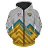 Jacksonville Jaguars 3D Zip Hoodie Pullover Size S-5Xl - 3D Printed Hoodies