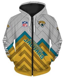 Jacksonville Jaguars 3D Zip Hoodie Pullover Size S-5Xl - 3D Printed Hoodies