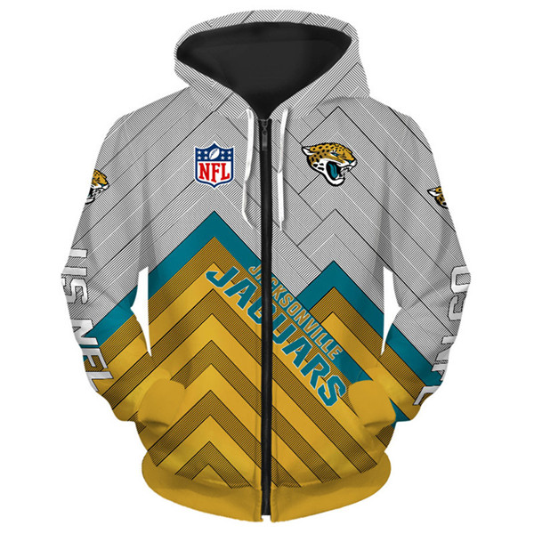Jacksonville Jaguars 3D Zip Hoodie Pullover Size S-5Xl - 3D Printed Hoodies