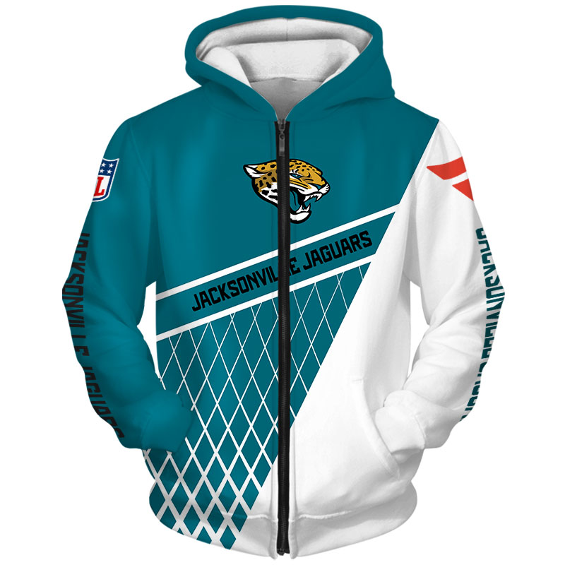 Jacksonville Jaguars All Over Print 3D Zip Hoodie - Gifts For Father'S Day
