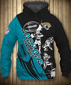 Jacksonville Jaguars Cartoon Player 3D Zip Hoodie - Gifts For Men