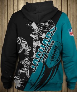 Jacksonville Jaguars Cartoon Player 3D Zip Hoodie - Gifts For Men