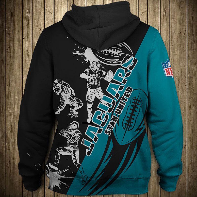 Jacksonville Jaguars Cartoon Player 3D Zip Hoodie - Gifts For Men