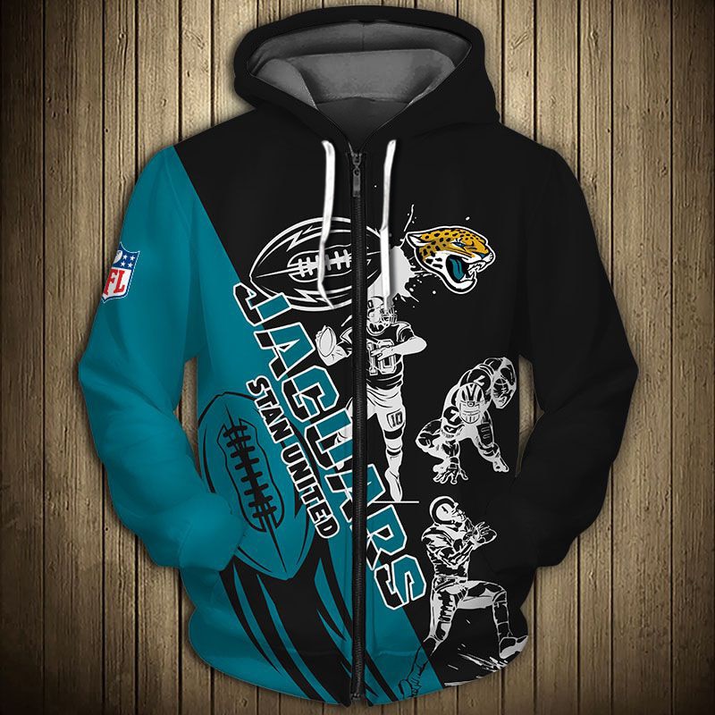 Jacksonville Jaguars Cartoon Player 3D Zip Hoodie - Gifts For Men