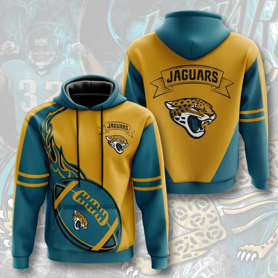 Jacksonville Jaguars Flame Balls Graphic 3D Hoodie - Gifts For Men