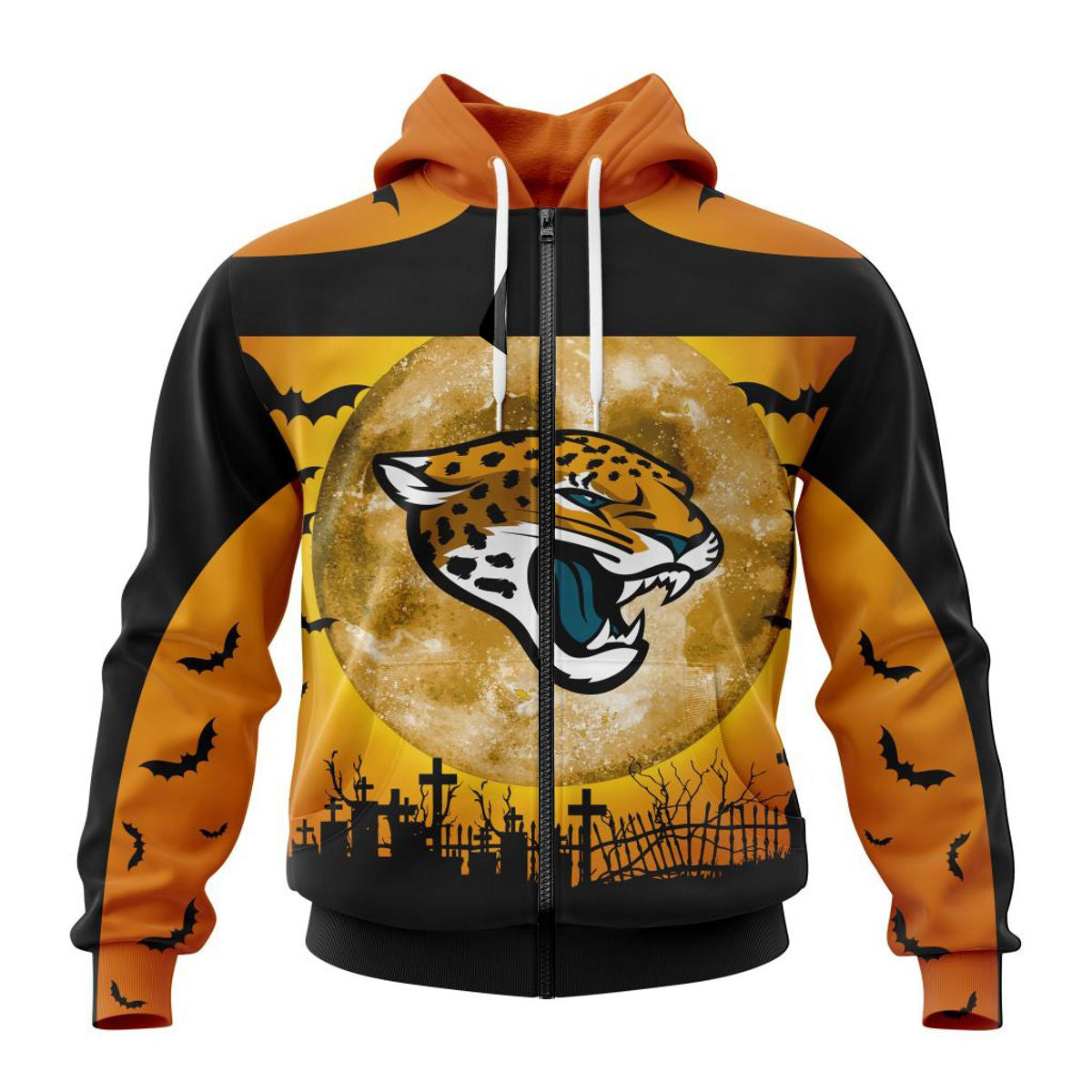 Jacksonville Jaguars Halloween Custom Name & Number 3D Hoodie - Gifts For Father'S Day