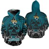Jacksonville Jaguars Halloween Pumpkin Skull All Over Printed 3D Hoodie - All Over Print Hoodie Printful