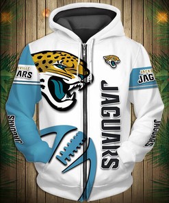 Jacksonville Jaguars Hoodie 3D Printed Balls Zip Hoodie Pullover - Custom All Over Print Hoodie