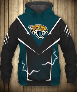 Jacksonville Jaguars Lightning Graphic 3D Hoodie - 3D Hoodies For Men