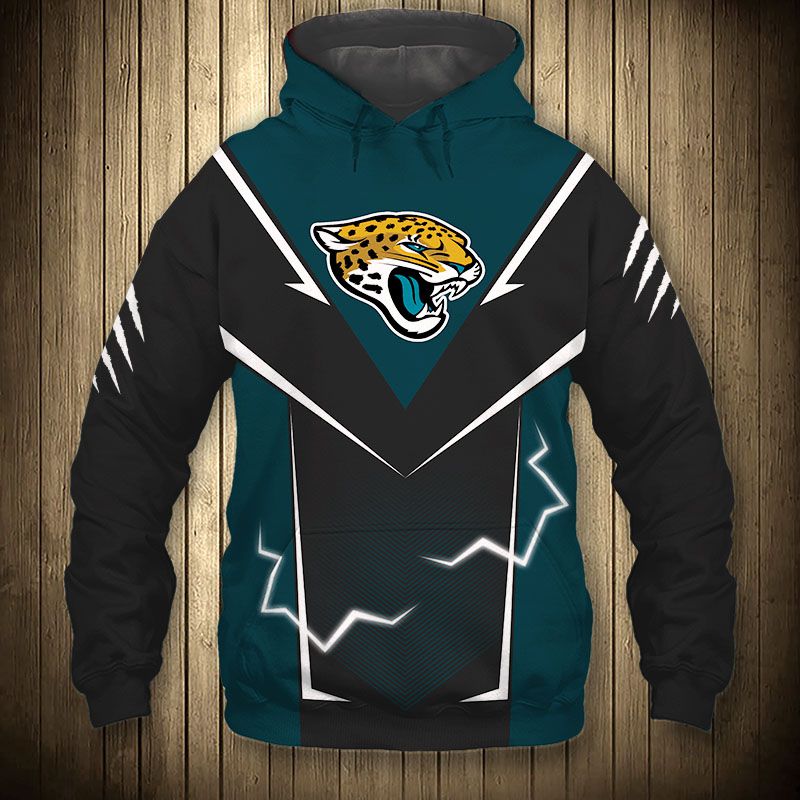 Jacksonville Jaguars Lightning Graphic 3D Hoodie - 3D Hoodies For Men