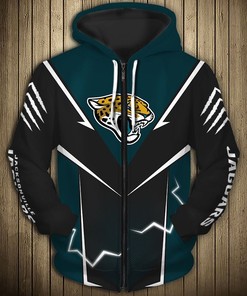Jacksonville Jaguars Lightning Graphic 3D Hoodie - 3D Hoodies For Men