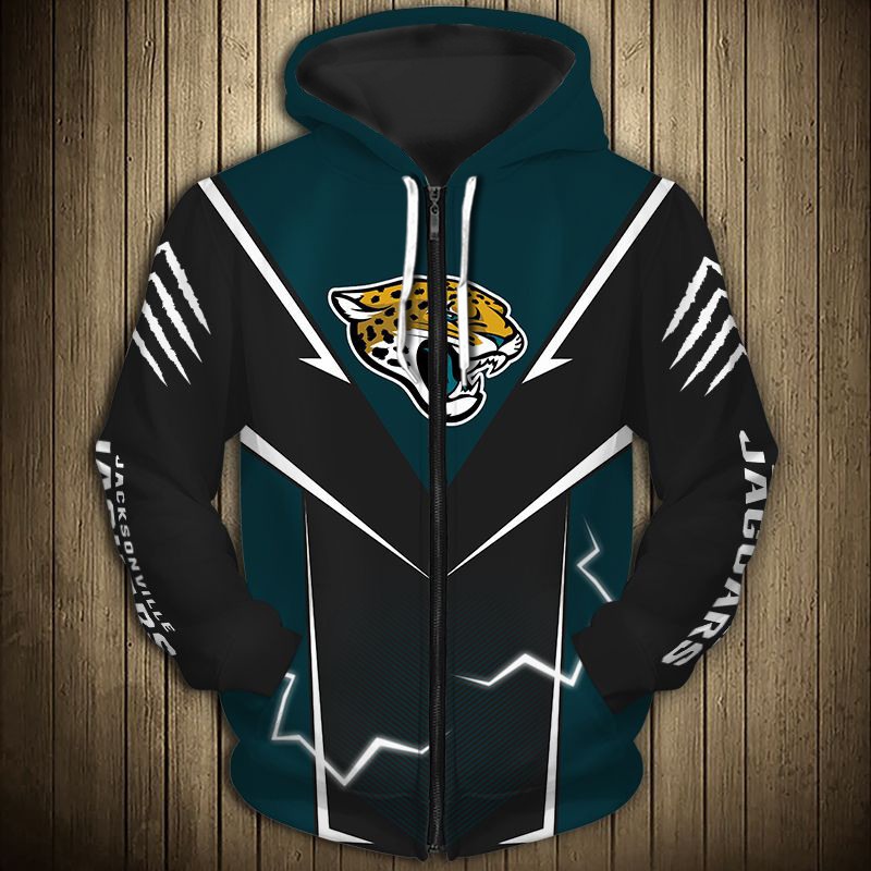 Jacksonville Jaguars Lightning Graphic 3D Hoodie - 3D Hoodies For Men