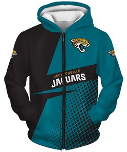 Jacksonville Jaguars Long Sleeve Zip Hoodie For Fan - All Over Print Hoodies For Women