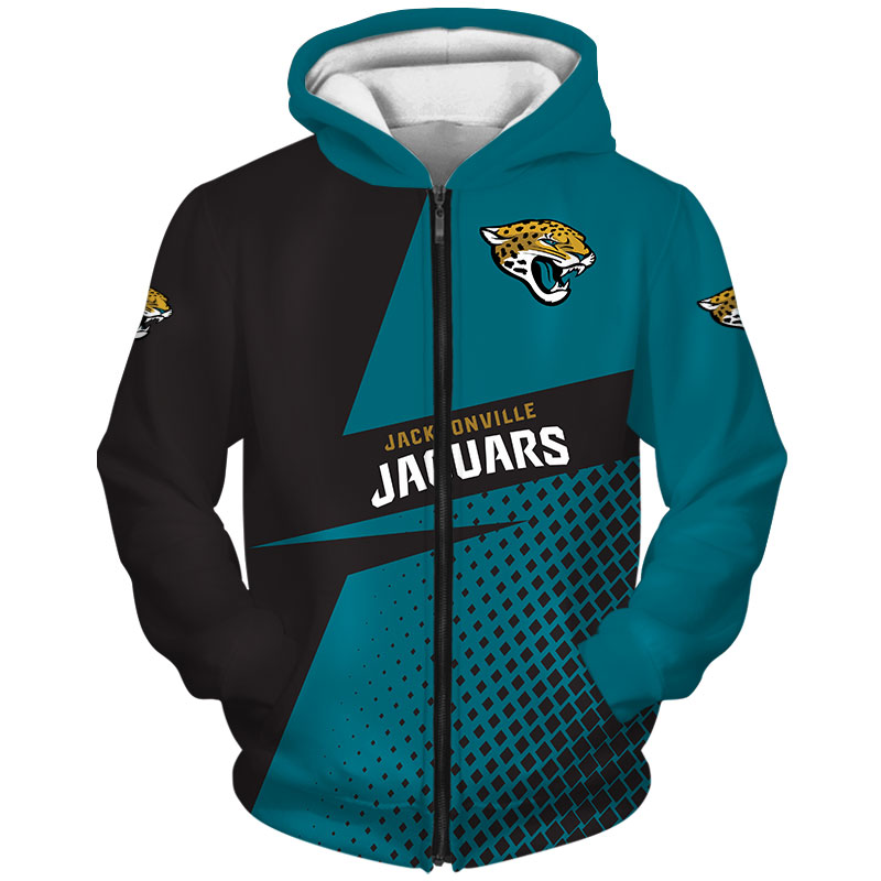 Jacksonville Jaguars Long Sleeve Zip Hoodie For Fan - All Over Print Hoodies For Women