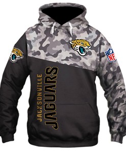 Jacksonville Jaguars Military 3D Zip Hoodie New Season - Gifts For Father'S Day