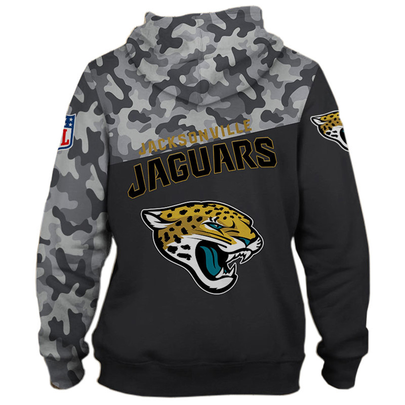 Jacksonville Jaguars Military 3D Zip Hoodie New Season - Gifts For Father'S Day