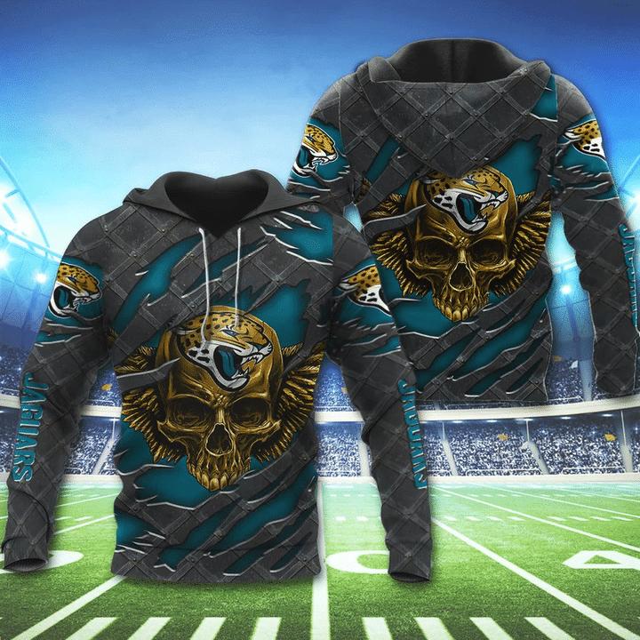 Jacksonville Jaguars Skull 3D Hoodie - Perfect Gift For Fans