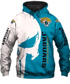 Jacksonville Jaguars Skull All Over Printed 3D Hoodie - 3D Hoodies For Men Graphic