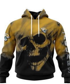 Jacksonville Jaguars Skull Hoodie Custom Name & Number 3D - Custom All Over Print Hoodie