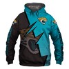 Jacksonville Jaguars Zigzag Graphic 3D Zip Hoodie Gifts For Fans - All Over Print Hoodies For Women