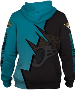 Jacksonville Jaguars Zigzag Graphic 3D Zip Hoodie Gifts For Fans - All Over Print Hoodies For Women