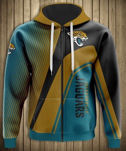 Jacksonville Jaguars Zip Hoodie Pullover 3D Nfl For Fans - Custom All Over Print Hoodie