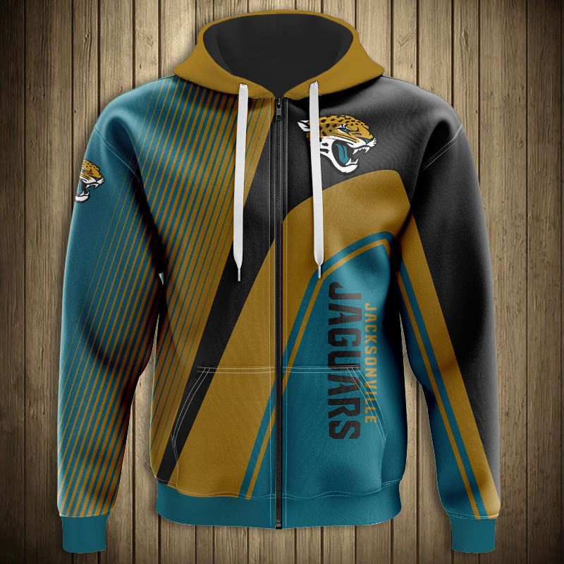 Jacksonville Jaguars Zip Hoodie Pullover 3D Nfl For Fans - Custom All Over Print Hoodie