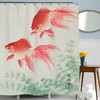 Japanese Art Print Shower Curtain with Koi Fish, Perfect for Fish Theme Bathroom Decor