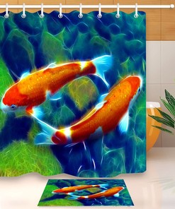 Japanese Carp Koi Fish Garden Pond Shower Curtain For A Tranquil Look