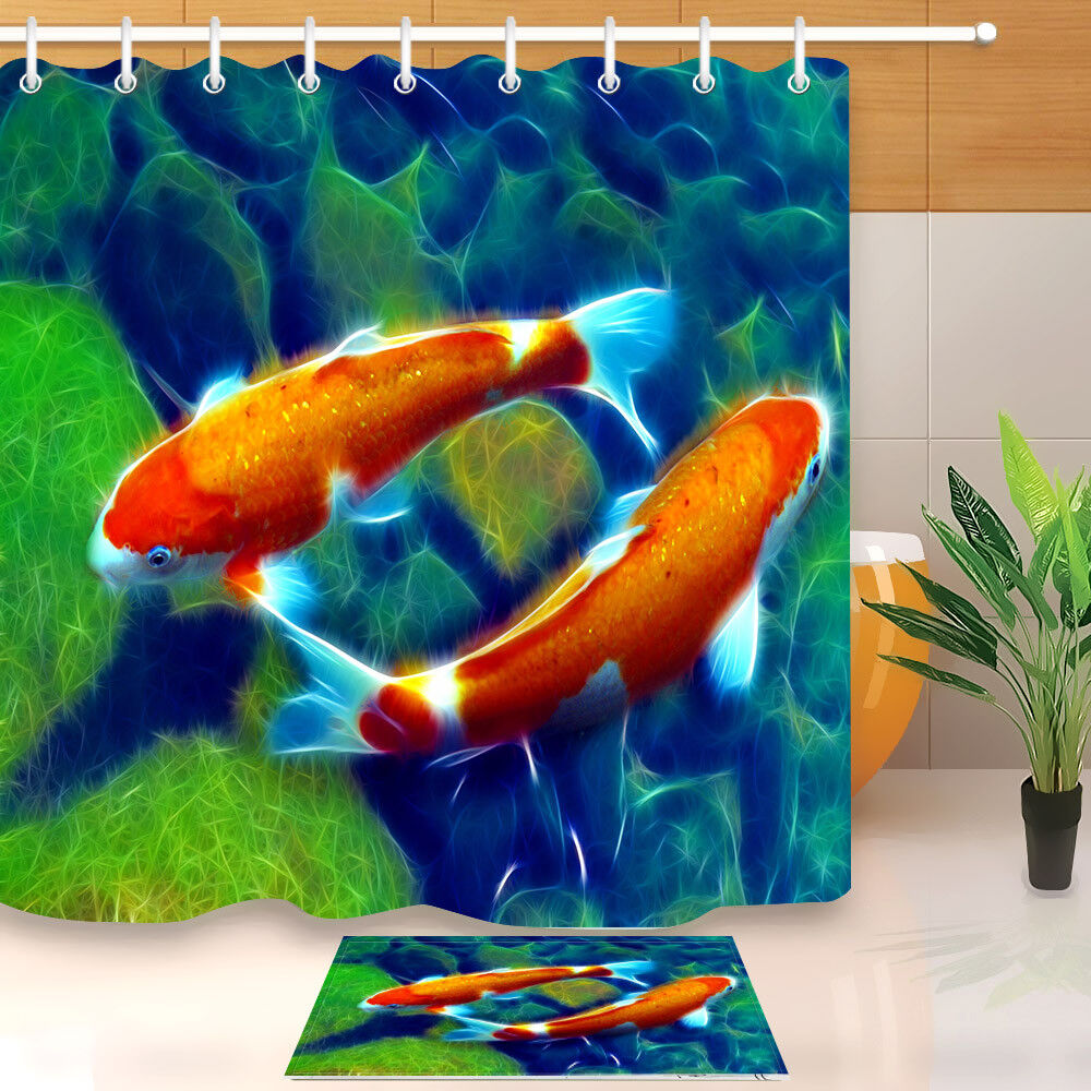 Japanese Carp Koi Fish Garden Pond Shower Curtain For A Tranquil Look