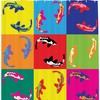 Japanese Carp Koi Fish Shower Curtain in Pop Art Style Illustration - Shower Curtains Colorful