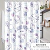 Japanese Character Print Shower Curtain with Traditional Design for Unique Bathroom Decor