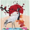 Japanese Crane and Sea Animals with Sakura Shower Curtain, Cloth Fabric Bathroom Decor in Branch Artwork 