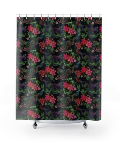 Japanese Dragon Floral Boho Shower Curtain For A Chic Bathroom
