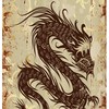 Japanese Dragon Shower Curtain with Stable Creature Design for Bathroom Decor