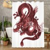 Japanese Dragon Theme Shower Curtain - Bold And Colorful Bathroom Decor