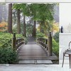 Japanese Garden Shower Curtain With Trees In Autumn Image Cloth Fabric Bathroom Decor