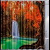 Japanese Garden Waterfall Pond Bridge Nature Shower Curtain Set for Bathroom Decor